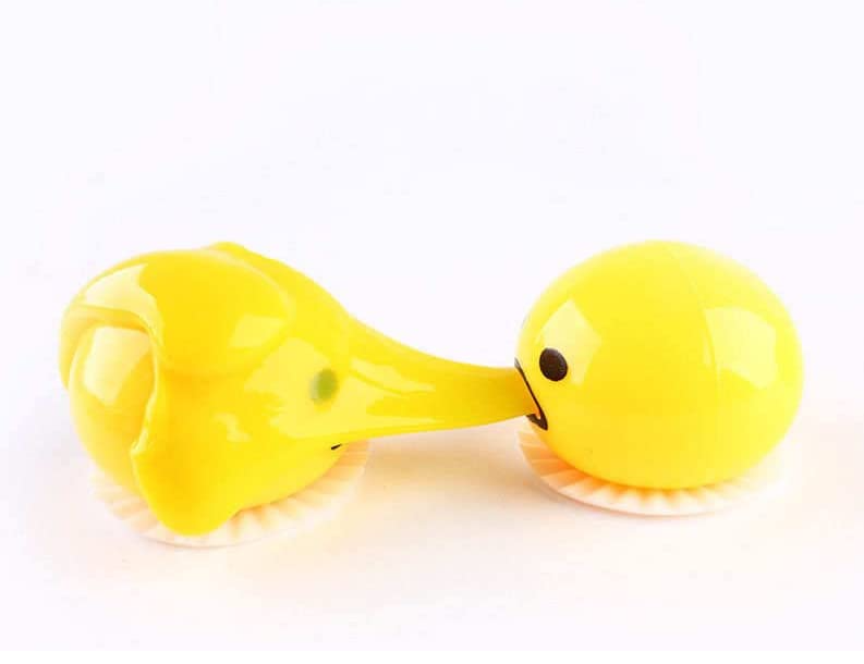 Cute Yellow Round Sucking & Vomiting Lazy Egg Yolk Vent Stress Tricky Game Relief JDS Toy